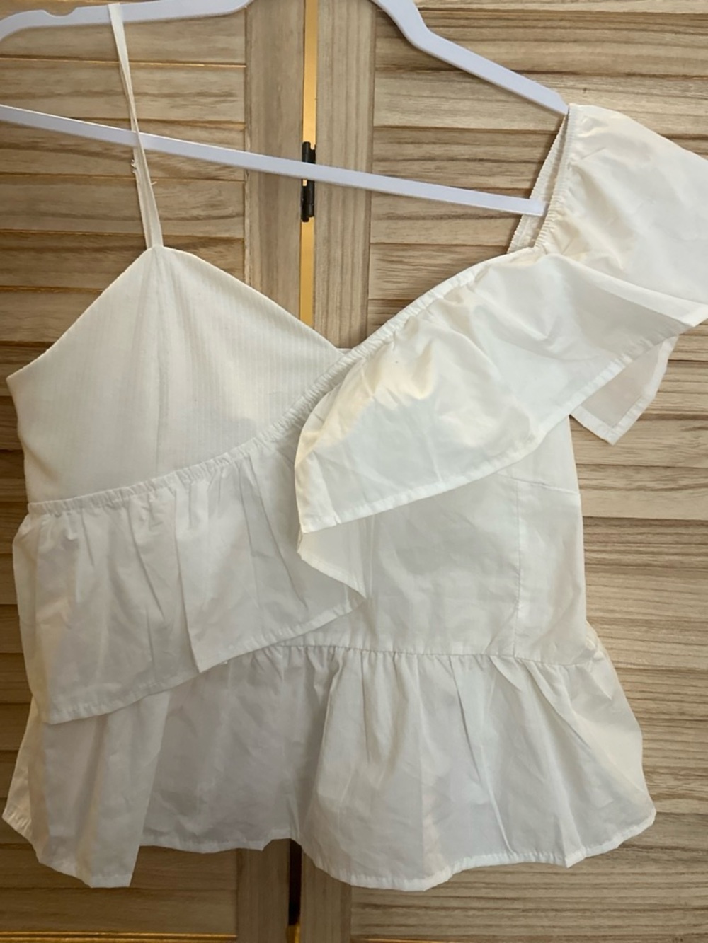 Women’s Cream One-Shoulder Ruffle Camisole